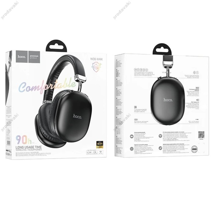Бездротові Bluetooth навушники Hoco W35 Max Joy headphones BT 5.3 Black